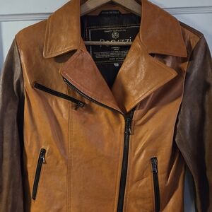Orange and Brown Leather Jacket